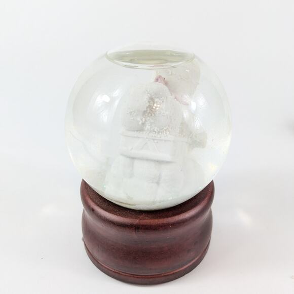 Baby Sledding Snow Globe Waterglobe We Wish You A Merry Christmas Winter Holiday - Picture 5 of 12